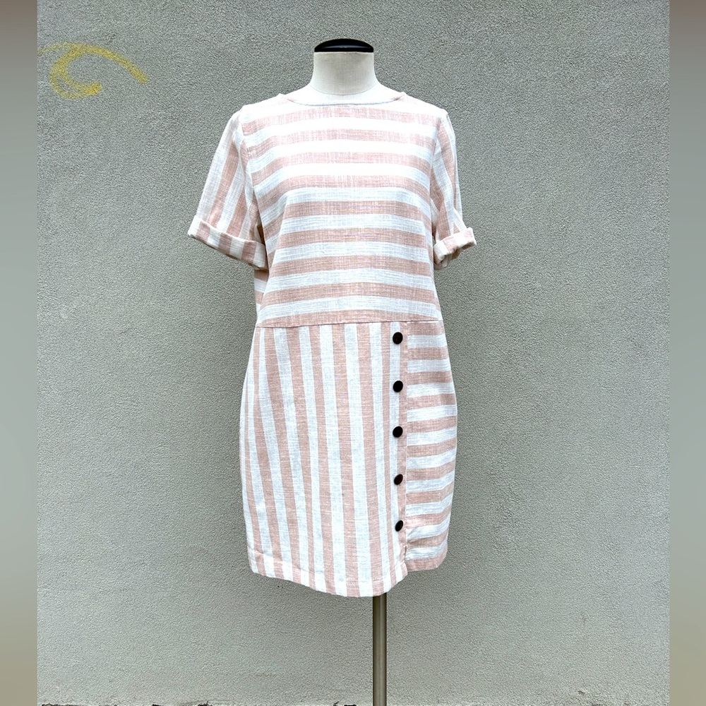 Summer dress stripes print natural fibers